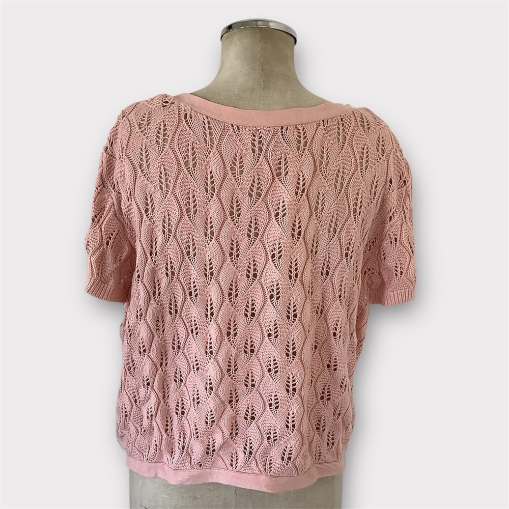 a.n.a Light Pink Open Knit Cardigan - Picture 3 of 7